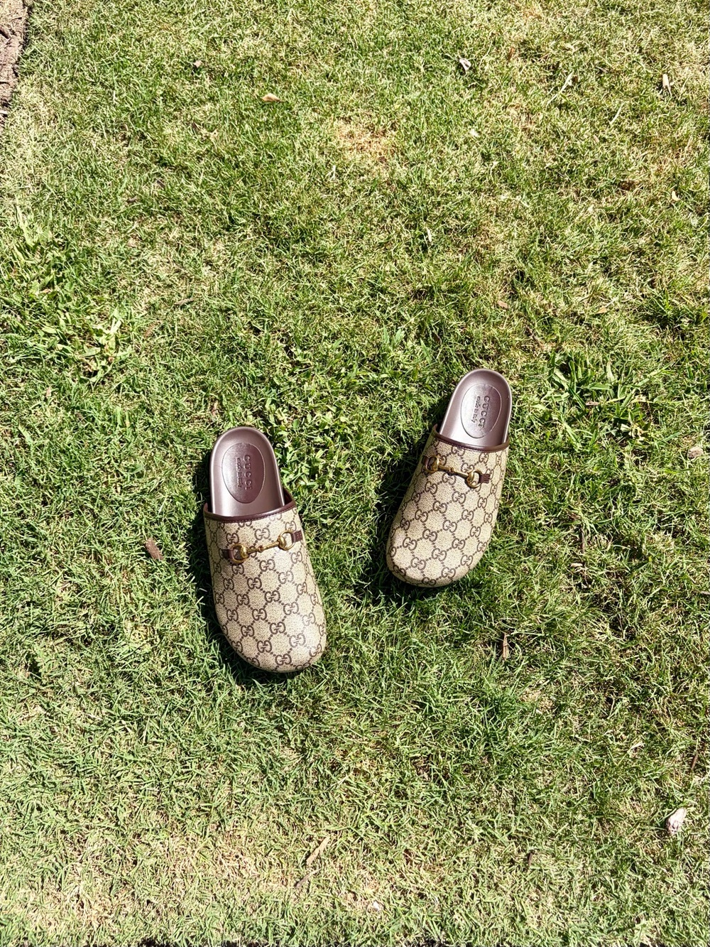 Gucci Beige GG Supreme Canvas Horsebit Mule - Size 37